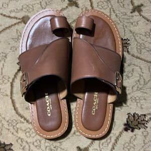 Coach sandals.  Leather.  Size 5